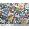 thumbnail image 2 of Soimoi Modal Satin Fabric Paw,Hat & Animals Patchwork Printed Craft Fabric by The Yard 42 Inch Wide, 2 of 3