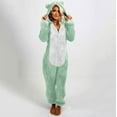 thumbnail image 4 of Jumpsuits for Women Plus Size Women Long Sleeve Hooded Jumpsuit Pajamas Casual Winter Warm Rompe Sleepwear, 4 of 9