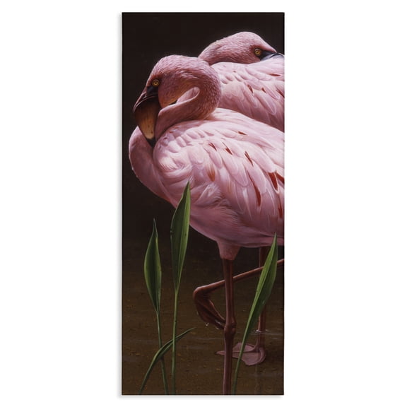 Stupell Industries Coastal Two Flamingos Pond Nature Canvas Art, 10 x 24, by Daniel Smith