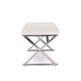 thumbnail image 3 of Herald Modern and Contemporary Stainless Steel and Faux Leather Upholstered Rectangle Bench, Multiple Colors, 3 of 3
