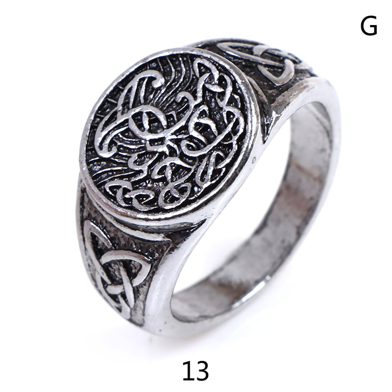 Men's Viking Tree of Life Yggdrasil Celtics Knotwork Stainless Steel Ring 
