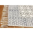 thumbnail image 5 of Casavani Gray Eco Friendly Dhurrie Indian Geometric Hand-Woven Rug 5x5 Feet, 5 of 5