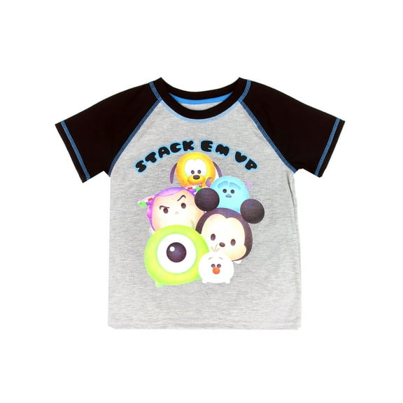 Disney Tsum Tsum Toddler Boys' Stack 'em up Raglan Tee