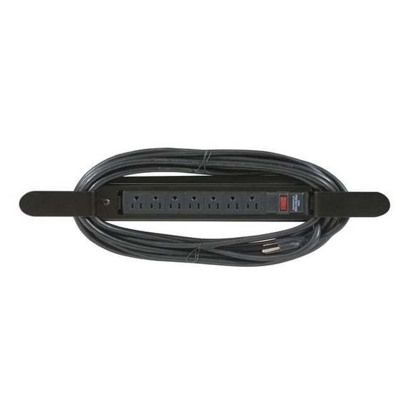 Mooreco Power Strip,7 Outlets,25 ft Cord,Black 66572