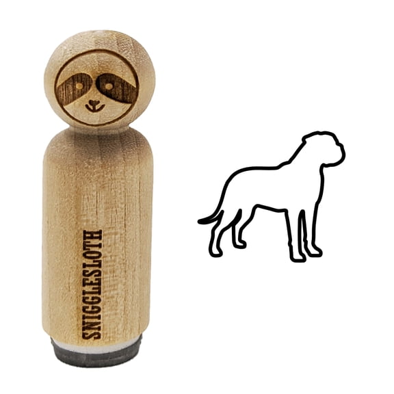 Bullmastiff Dog Outline Rubber Stamp for Scrapbooking Crafting Stamping - Mini 1/2 Inch