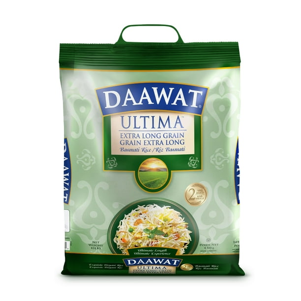 Daawat Ultima Extra Long Grain Basmati Rice, 2Years Aged, 10lbs