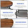 thumbnail image 6 of Round Coffee Table, Rustic Wood Surface Top & Sturdy Metal Legs Industrial Sofa Table for Living Room Natural End Table Modern Design Home Furniture with Storage Open Shelf(Dark Red Brown), 6 of 14