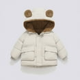 thumbnail image 2 of Ruyang Toddler Sherpa Fleece Jacket Baby Boys Girls Cute Bear Puffer Coat Winter Padded Warm Puffy Down Hooded Outerwear, 2 of 4