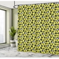 thumbnail image 4 of Ambesonne Animals Shower Curtain, Dotted Bird Silhouettes, 69"Wx75"L, Mustard and Dark Reseda Green, 4 of 4