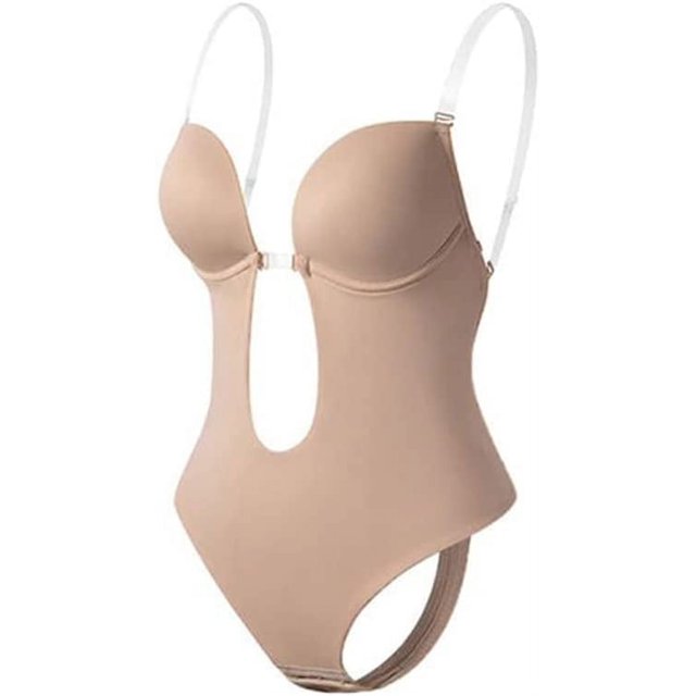 Invisible Shapers - Sujetador moldeador de cuerpo sin espalda con escote pronunciado, sujetador de escote en V profundo sexy