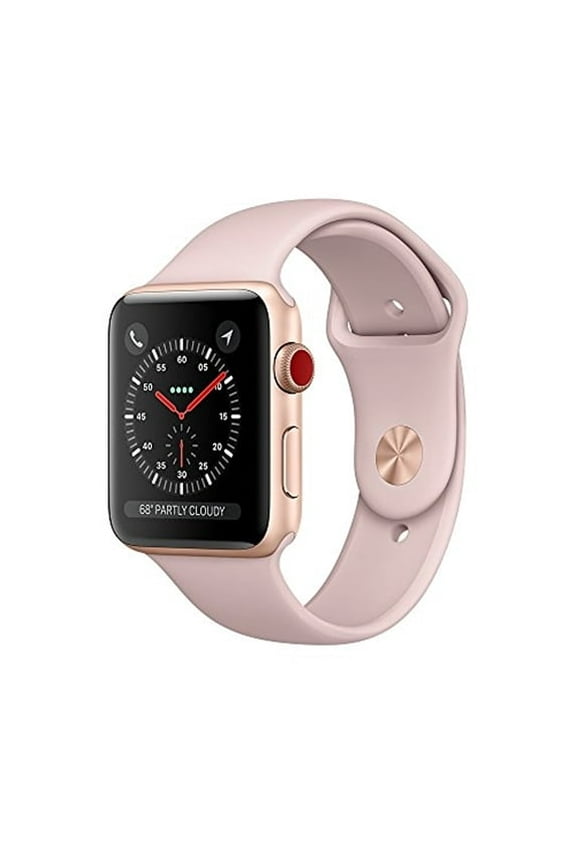Restored Apple Watch Series 3 (GPS+Cellular, 38mm) - Rose Gold - Aluminum Case - Pink Sand Sport Band (Refurbished)