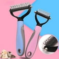 thumbnail image 3 of Pet Rake Comb, Open Knots and Remove Floating Hair, Blue/Pink, 170*66 mm/170*88 mm, Suitable for Different Dog Breeds, 3 of 8