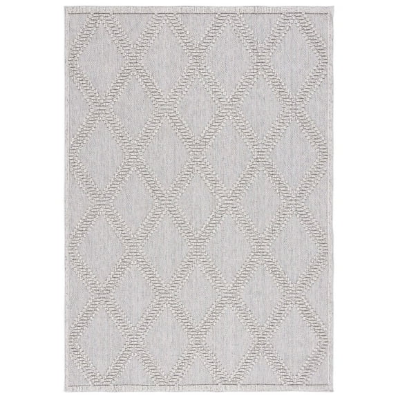 SAFAVIEH Global Michael Diamond Indoor/Outdoor Area Rug, Grey/Light Grey, 5'3" x 7'6"