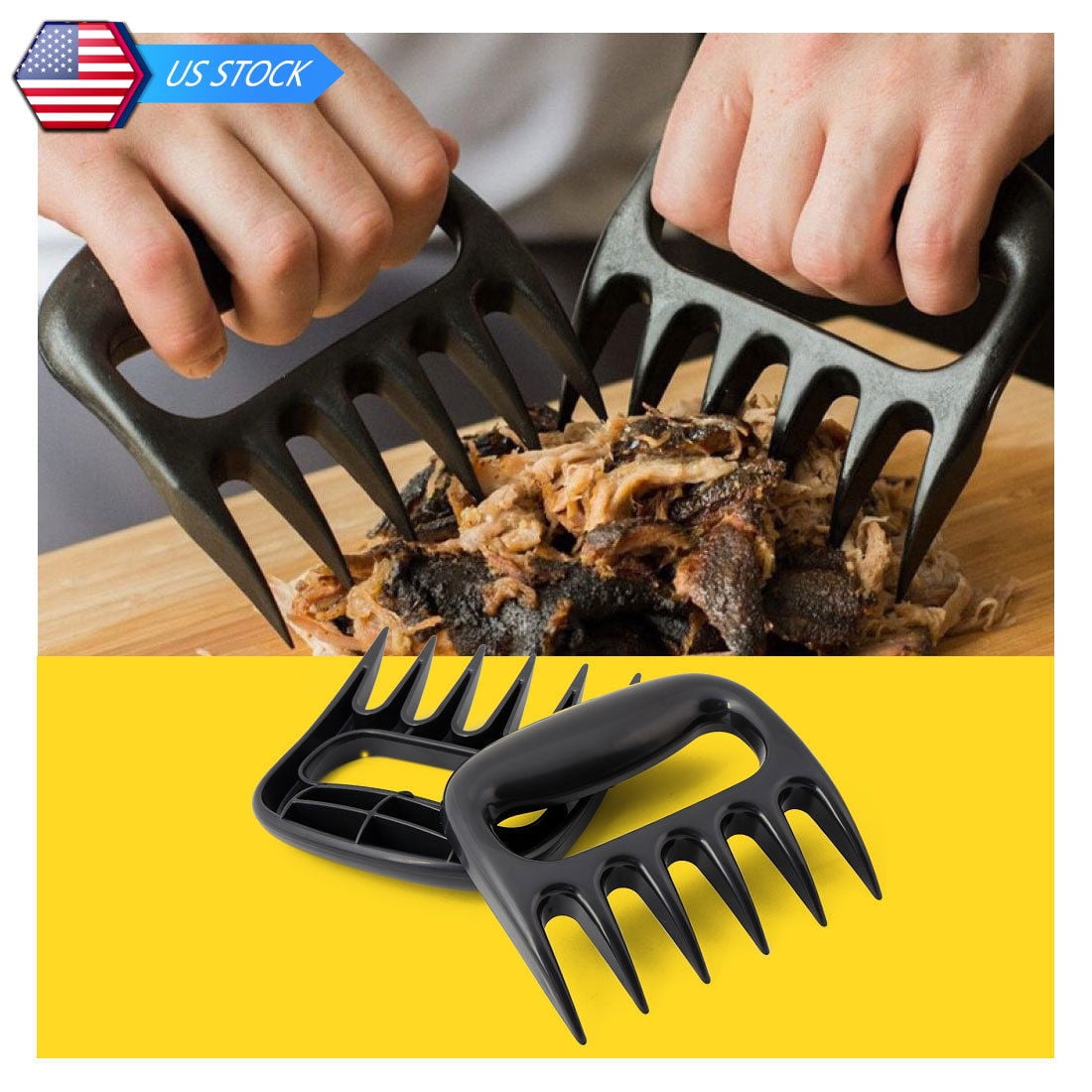 Bear Paws Grizzly Claws Meat Handler Fork Tongs Pull Shred Pork Lift Toss BBQ 