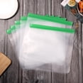 thumbnail image 3 of LAICAIW 6 Pcs Sacs de Congélation Réutilisables, Grands Sacs de Congélation d'Un Gallon Sacs de Rangement pour Aliments Compatibles Lave-Vaisselle Sacs à Fermeture Éclair Réutilisables en Silicone Étanches pour Fruits Sandwich Légumes Mariner Viande (Vert), 3 of 6