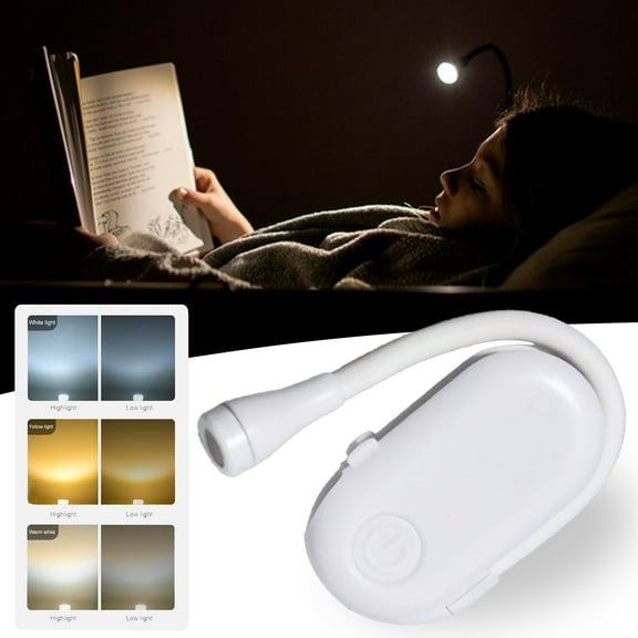 Joernso LED Rechargeable Book Light 360-degree Adjustable Mini Clip Reading Lamp Portable Night Light for Reading in Bed Car Travel