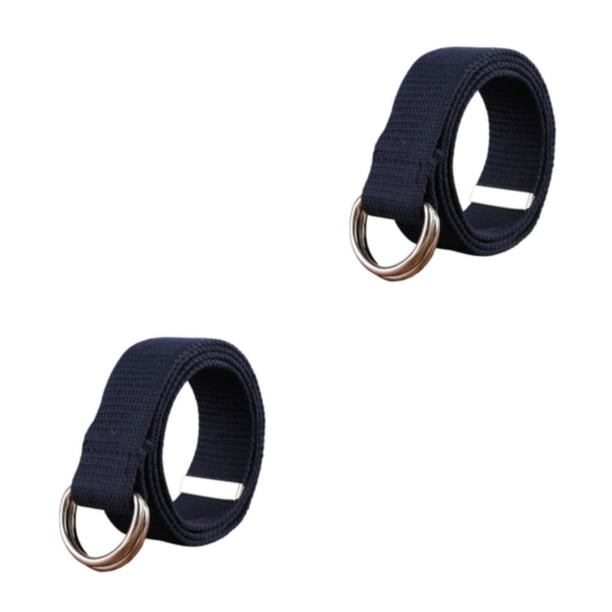 Jumpingount Cinturón de cintura Reemplazo unisex Inmarcesible Exquisito Fácil de combinar Doble anillo Ajustable Cinturones con estilo Cintura Azul oscuro 2piezas