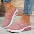 thumbnail image 2 of Rokment Womens Orthotic Air Cushion Chunky Walking Backless Sandals Comfort Breathable Mesh Closed Toe Platform Wedge Slip on Mules Non Slip Work Nursing Clogs Casual Shoes Pink Size 6.5, 2 of 5
