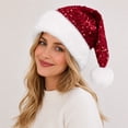 thumbnail image 6 of Sakuulaan Sequin Santa Hats for Adults, Double-Layer Faux Fur Christmas Party Hat, 6 Colors, One Size, 6 of 9