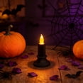 thumbnail image 4 of Flameless Led Candle with Flickering Flame, Black Plastic Tabletop Decoration, for Halloween Thanksgiving Christmas Dining Table Centerpiece, Lazyguy, 4 of 4