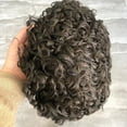 thumbnail image 6 of 20MM Curly Toupee Durable Full PU Thin Skin Men's Wig Human Hair Men Capillary Prosthesis Comfortable Replacement System Pieces (8 * 10, 2(dark brown)), 6 of 13