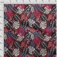 thumbnail image 4 of oneOone Cotton Poplin Maroon Fabric Tropical Leaf Sewing Material Print Fabric By The Yard 56 Inch Wide, 4 of 4