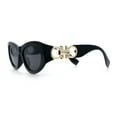 thumbnail image 6 of Womens Crop Mod Cat Eye Luxury Fashion Plastic Sunglasses All Black, 6 of 8