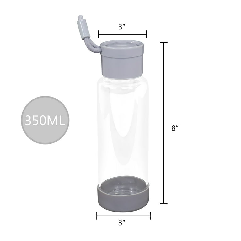 Clear Water Bottle 12oz / 350ml Wide Mouth Glass Bottles with