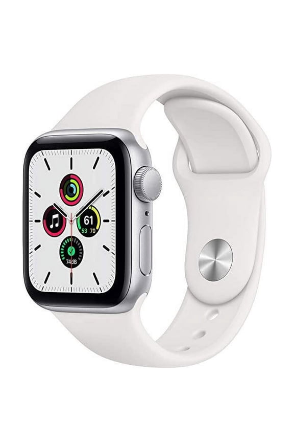 Restored Apple Watch SE (GPS, 40mm) - Silver Aluminum Case with White Sport Band (Refurbished)