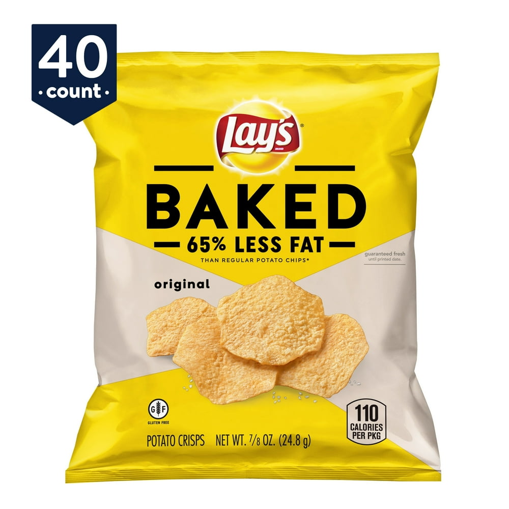 Baked Lay's Original Potato Crisps, 0.875 oz Bags, 40 Count Walmart
