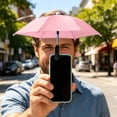thumbnail image 5 of Pink Phone Umbrella Clip On Sun Shade, Anti Glare UV Protection Waterproof Cell Phone Umbrella Stand for Outdoor Selfies Video Calls Photography, Adjustable Angle Polyester Mini Parasol, 5 of 6