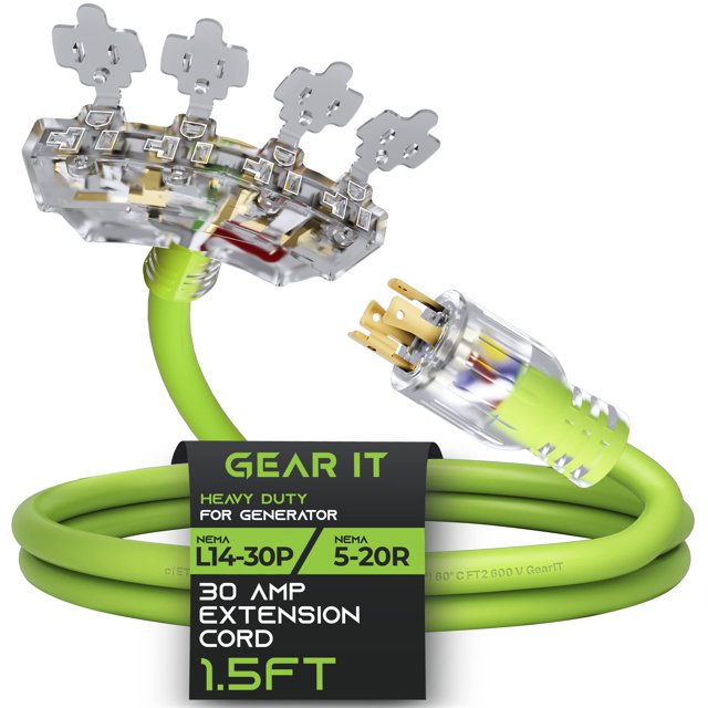 Cable Adaptador GEARit 30A 1.5 pies 125/250V con Bloqueo Giratorio