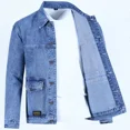 thumbnail image 2 of Abrigos de mezclilla para hombre, chaqueta vaquera con botones azules, otoño, precio económico, elegante, nuevo en Y2k, una pieza de tela, bajo costo, vaquera, talla L, 2 of 5