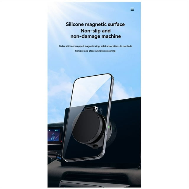 Soporte Magnético para Teléfono de Coche con Ventosa, Soporte Magnético Eléctrico para Teléfono de Coche, Soporte Plegable y Ajustable para Coche