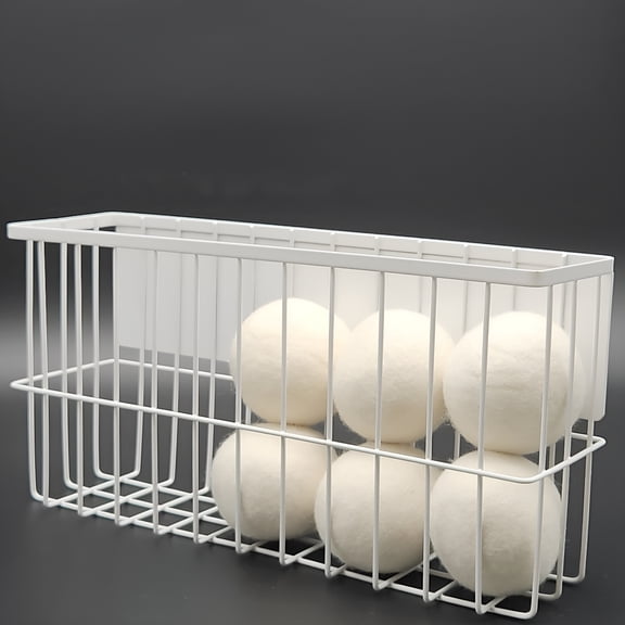 ACDANC 6 XL Wool Dryer Balls & Magnetic Dryer Ball Holder - Natural Fabric Softener,Reusable,Reduces Clothing Wrinkles and Saves Drying Time - Dryer Ball Container for Laundry Room Storage (XXL Size)