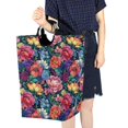 thumbnail image 4 of Yayeee Freestanding Laundry Hamper with Handle Collapsible Large Storage Basket for Clothes, Ethereal Floral Harmony, 4 of 7