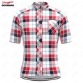 thumbnail image 3 of Maillot de ciclismo a cuadros para hombre, manga corta, reflectante, para ciclismo de montaña, descenso, equipo profesional, 3 of 5
