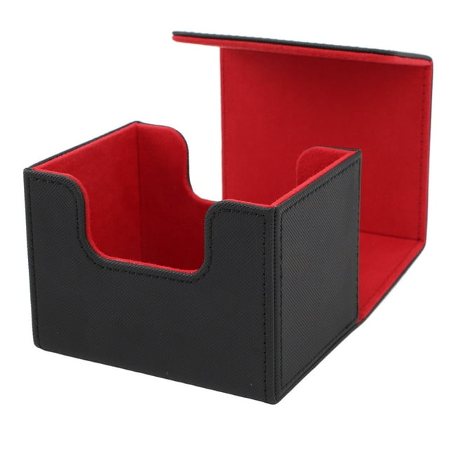 Card Deck Box, PU Leather Large Capacity Magnetic Flap Lid Card Deck Storage Box Case for Game Cards Tarot Cards