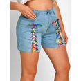 thumbnail image 1 of Cordón arriba delantero crudo dobladillo más tamaño de mezclilla pantalones cortos Rosegal Pantalones cortos de talla grande, 1 of 5