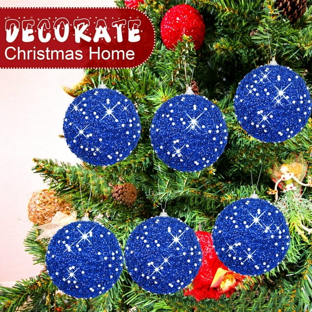 Adornos de bolas navideñas de plástico transparente irrompibles Juego de bolas navideñas de 8 cm con decoraciones delicadas rellenas (6 piezas)