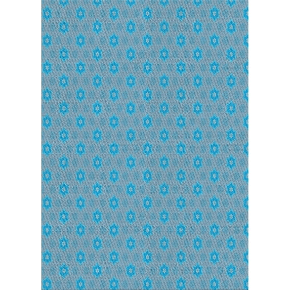 Ahgly Company Machine Washable Indoor Rectangle Transitional Blue Diamond Blue Area Rugs, 5' x 8'