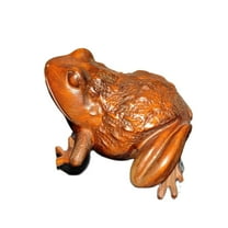vintage frog statue home decor living room wood sculpture wooden figurine carved souvenir amusing