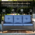 thumbnail image 4 of Gymojoy 6-Piece Outdoor Patio Furniture Set with 41" Gas Fire Pit Table, PE Wicker Sectional Sofa & Lounge Chair, 4" Thick Cushions – Perfect for Garden, Yard, or Porch, 4 of 13