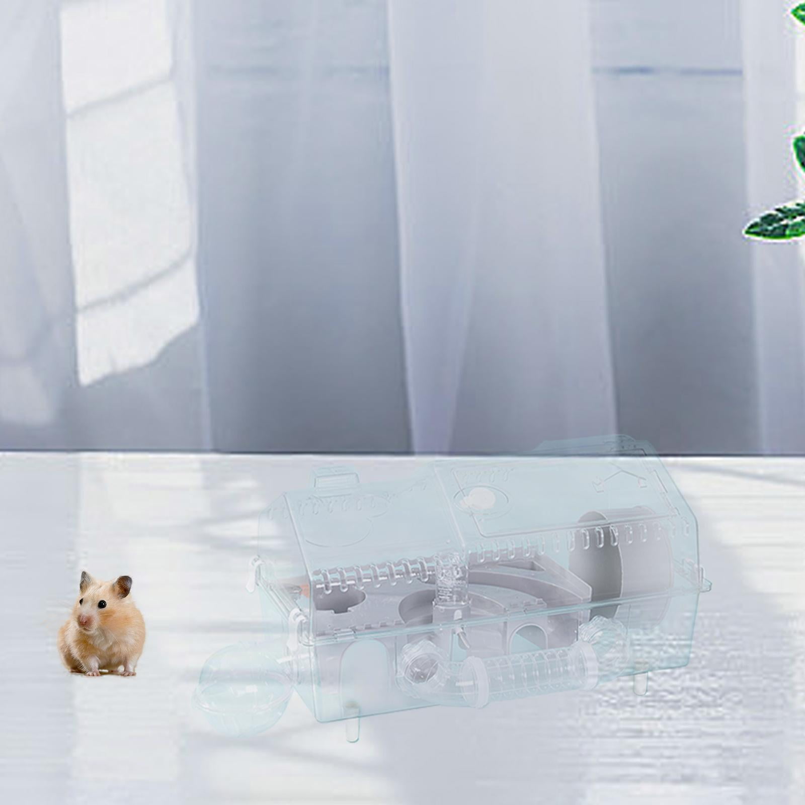 Serenable Hamster Cage Hamster House Creative Multifunction Breathable Small Animal Cage Hamster Habitat for Mice Gerbils Small Animals gray