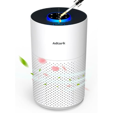 Air Purifiers for Home Bedroom, Air Cleaner with H14 True HEPA 3-in-1 Filter, Sleep Mode & Aroma Function, 3 Light Modes, Room Air Purifier with 3 Timer for Office, Dorm, Hotel (White)