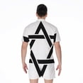 thumbnail image 2 of White And Black Star Of David Short Sleeve Men'S Rompers, Jewish Casual Summer Jumpsuits Outfit, 2 of 4
