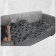thumbnail image 6 of Geometric Soft Flannel Fleece Throw Blanket, Traditional Woodblock Eastern Folk Motifs with Circular, Cozy Plush for Indoor and Outdoor Use, 60" x 80", Charcoal Grey and White, by Ambesonne, 6 of 6