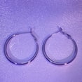 thumbnail image 6 of Hoop Earrings for Women,925 Sterling Silver Hypoallergenic Post Hoops 30mm,Classic Polished Earring Chunky with Lightweight Comfort for Everyday Wear, 6 of 7