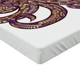 thumbnail image 2 of Ambesonne Octopus Fitted Sheet, Patterns, Queen Size, Purple Mustard, 2 of 3
