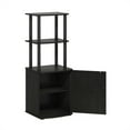 thumbnail image 4 of Furinno Turn-N-Tube 2-Tier Tall TV Entertainment Side Table Display Rack with Storage Cabinet, Blackwood/Black, 4 of 7
